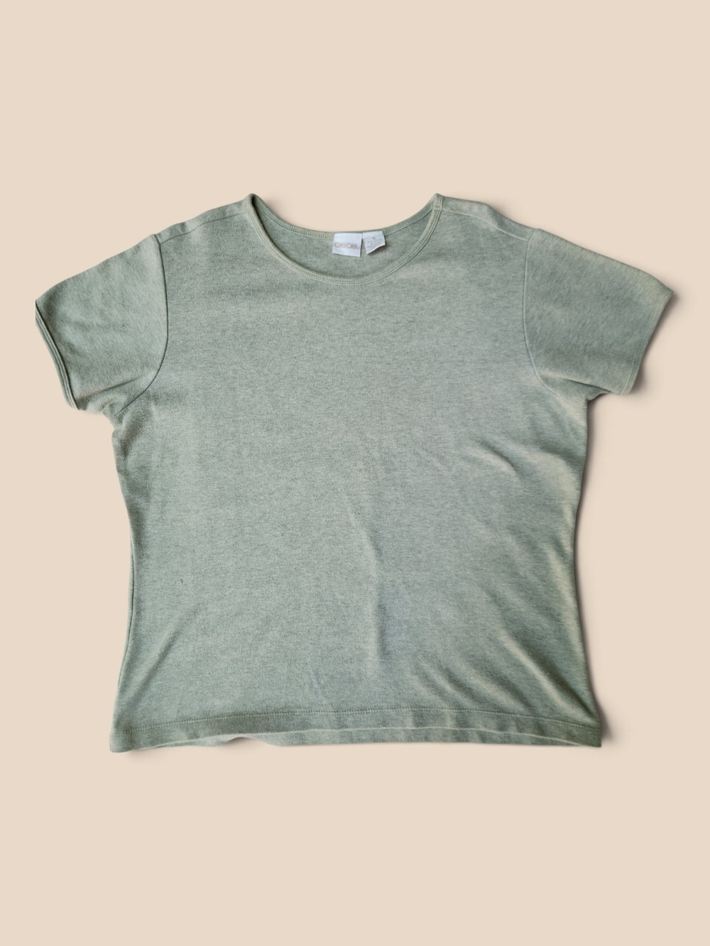 Cherokee Soft Sage Green Heavy Cotton Short Sleeve Tee Size XL